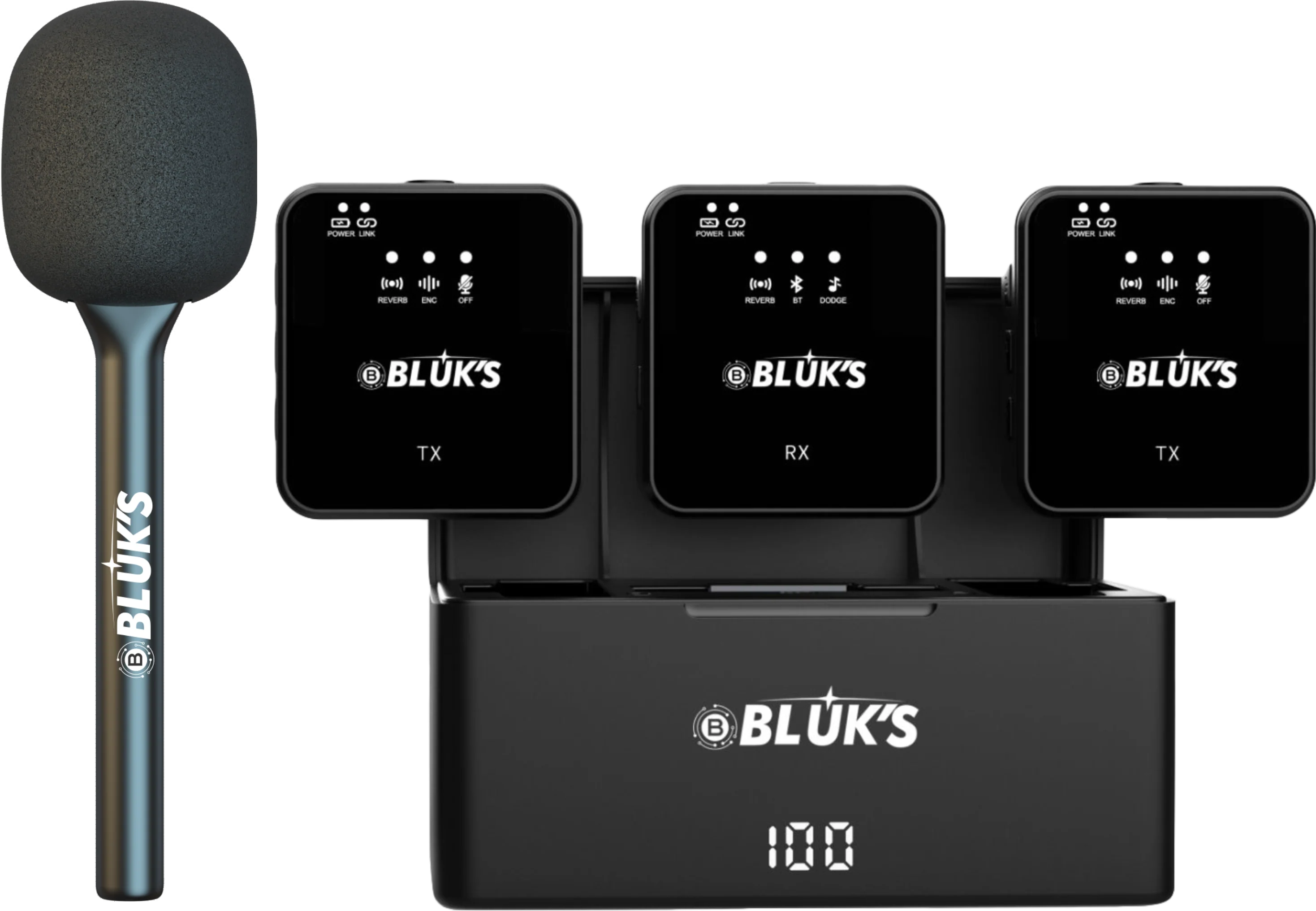 Bluks ENC Wireless Mic with Handheld Stick
