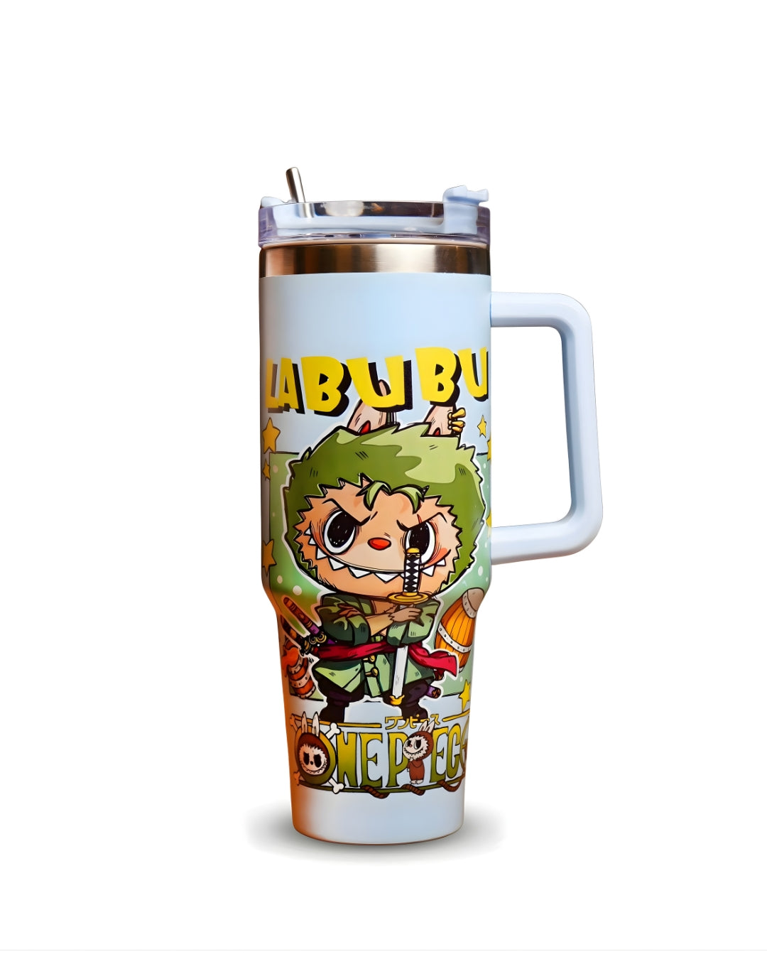 Labubu 40 Oz Stanley Quencher Tumbler H2.0 Dupe with Topper