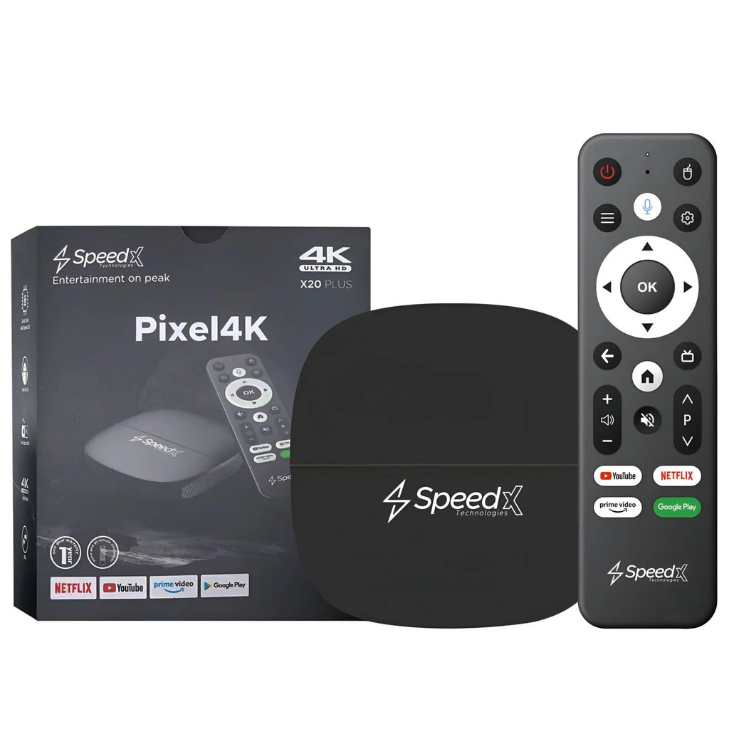 Speed-X Pixel 4K X20 Plus Smart TV Box (2GB+16GB, Android 10)